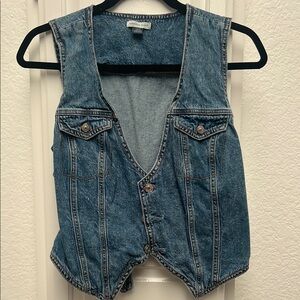 American Eagle Outfitters Blue Denim Vest